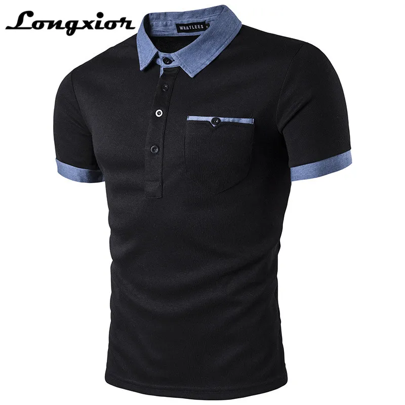 Мужская деловая рубашка поло для офиса Повседневная хлопковая дышащая