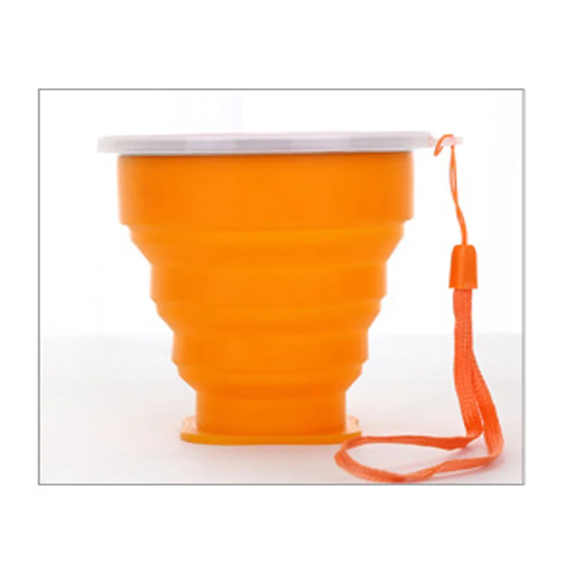 ZDB101-Orange Дорожная чашка из нержавеющей стали, силиконовая телескопическая складная чашка, телескопическая складная кофейная чашка для спорта на открытом воздухе - Цвет: ZDB101-Orange