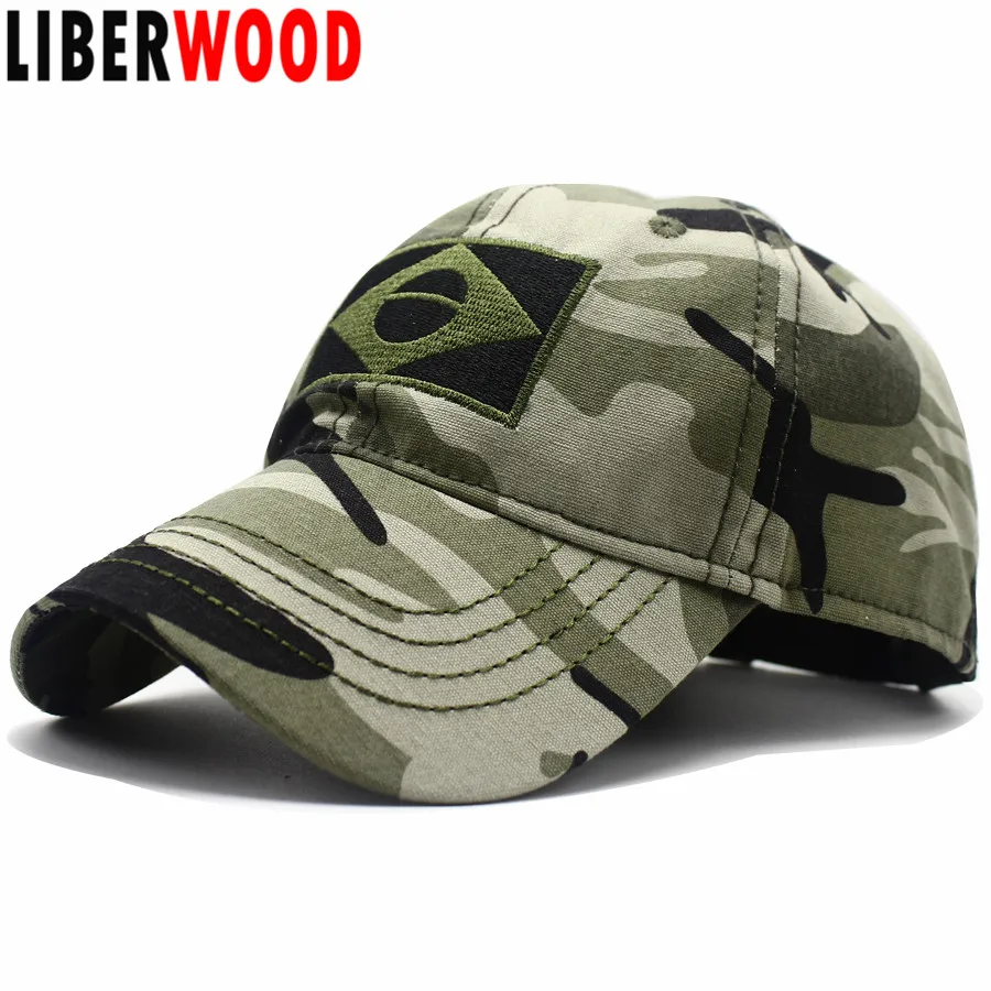 Бразильская бейсболка с флагом LIBERWOOD вышитым бразильским Бразилии камуфляжная