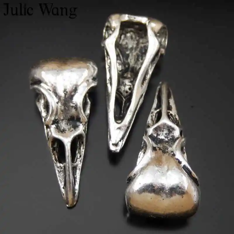 Julie Wang 7 шт. винтажные Подвески в виде черепа птицы клюва панк антикварные цвета