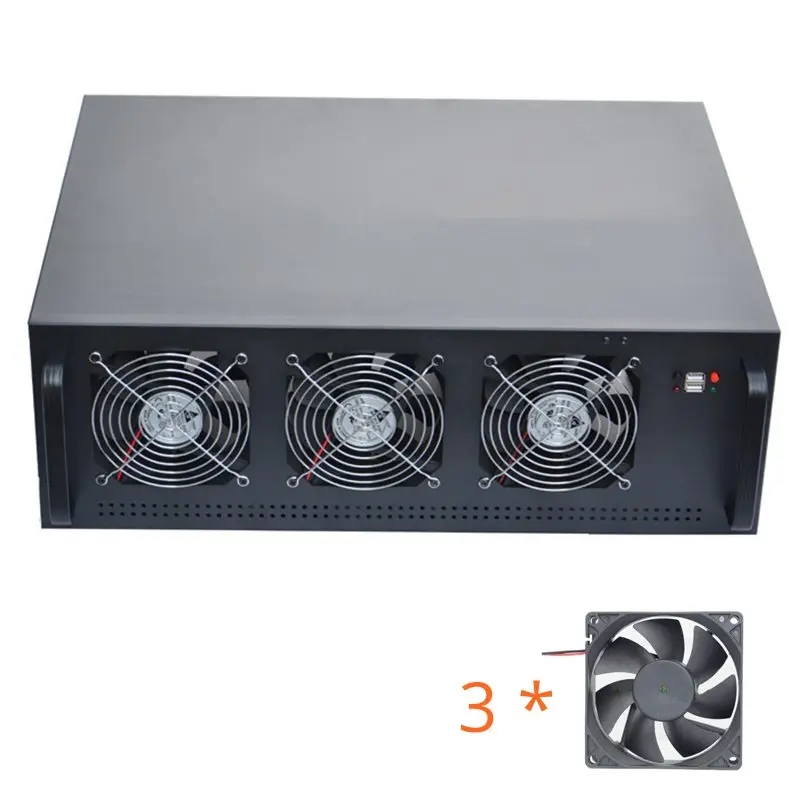 Крипто монета BTC горная Установка чехол USB miner 6 видео карта отсек алюминиевый корпус стойка для gtx1080 1060 RX470 RX570 R9 370 Eth XMR