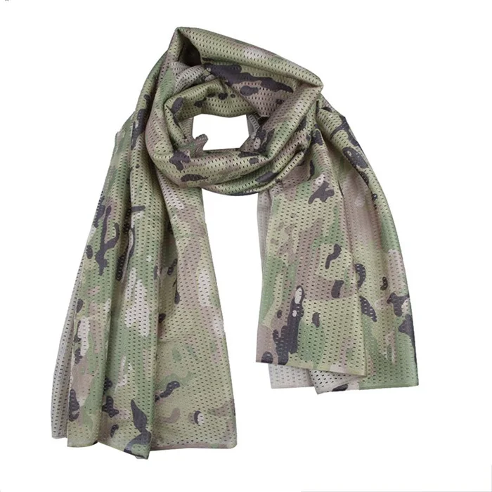 Light Camo CP Камуфляж сетки шарф открытый джунгли глушитель дышащая повязка Тактический SS - Цвет: Light Camo CP