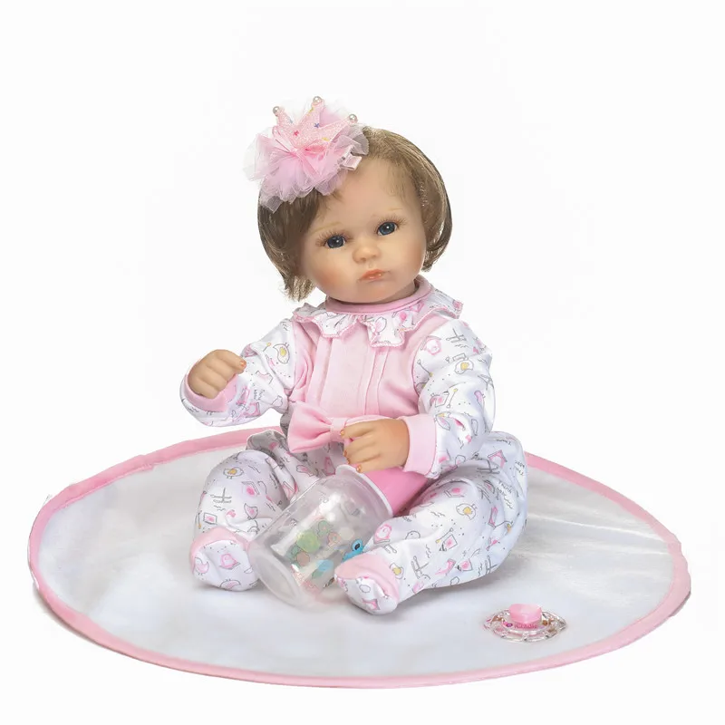 Мягкая силиконовая кукла Bebes reborn Реалистичная для новорожденных 18 дюймов 40 см |