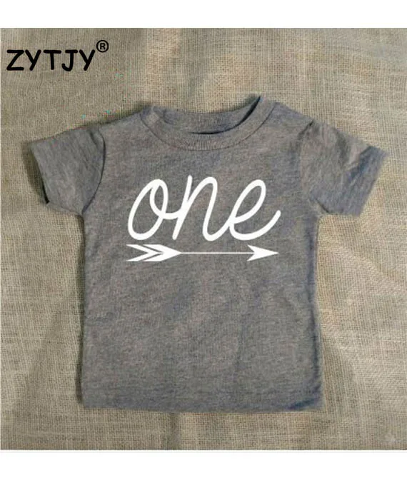 

One Arrow Letters Print Kids tshirt Boy Girl shirt Children Toddler Clothes Funny Top Tees Z-44