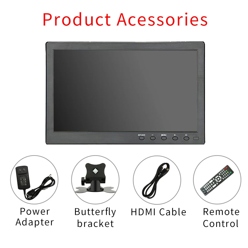 

10.1 inch HD touch monitor BNC VGA HDMI input for PS5/PS4 CCTV security surveillance monitor monitor with speakers