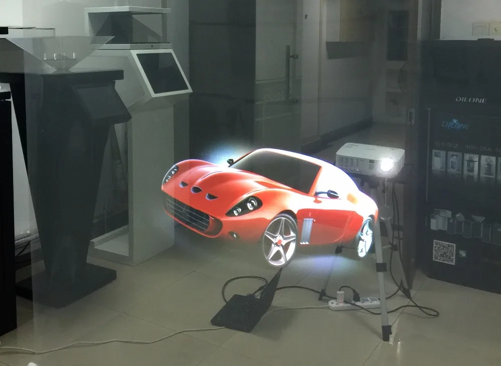 1 52x2 м 3D Голографическая задняя проекционная пленка для окна магазина|rear projection