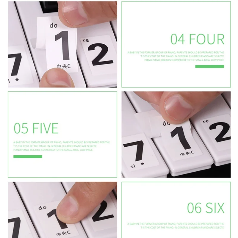 Прозрачная в форме рояля наклейки на клавиатуру электронная фортепианная