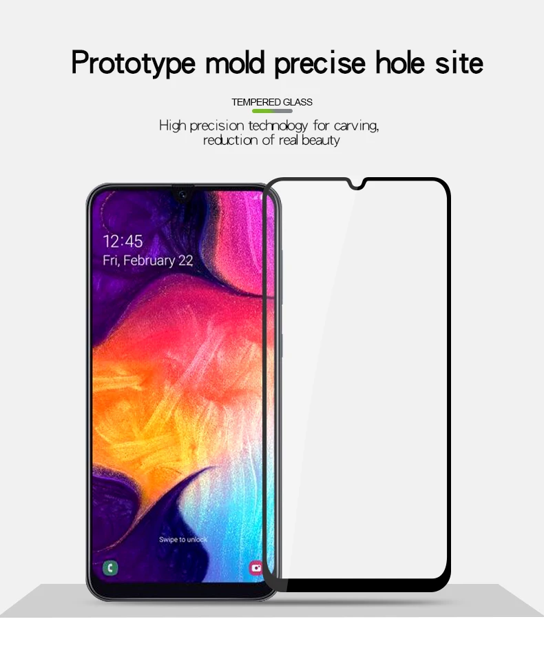Закаленное стекло с полным покрытием для samsung Galaxy A50 Защитное защитная пленка из