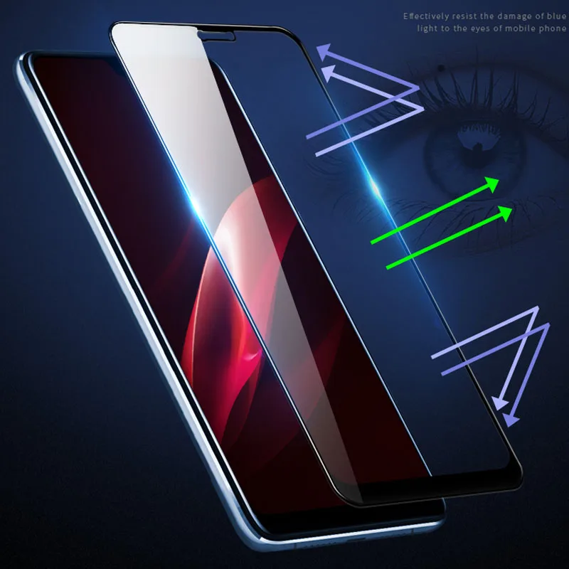 Закаленное стекло 6 28 дюйма с полным покрытием для OPPO R15 зеркальная защита экрана