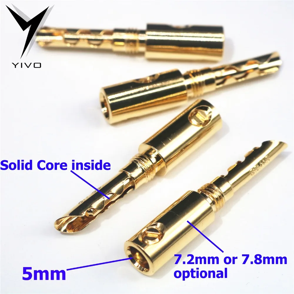 

8pcs YIVO HIFI DIY CMC Gold Plated Electrical Plugs 5mm audio Jack banana plug connector