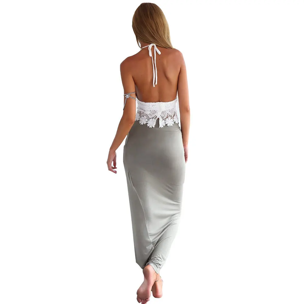 Летние Для женщин клуб платье Верхняя одежда из двух частей облегающее миди