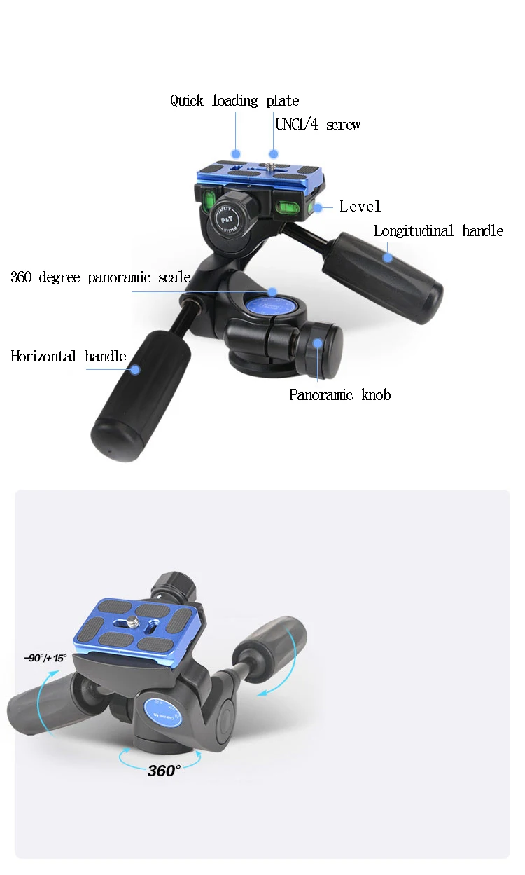 Benro HD1A HD2A HD3A 3-полосная головка трипода с пластиной быстрого крепления для камеры