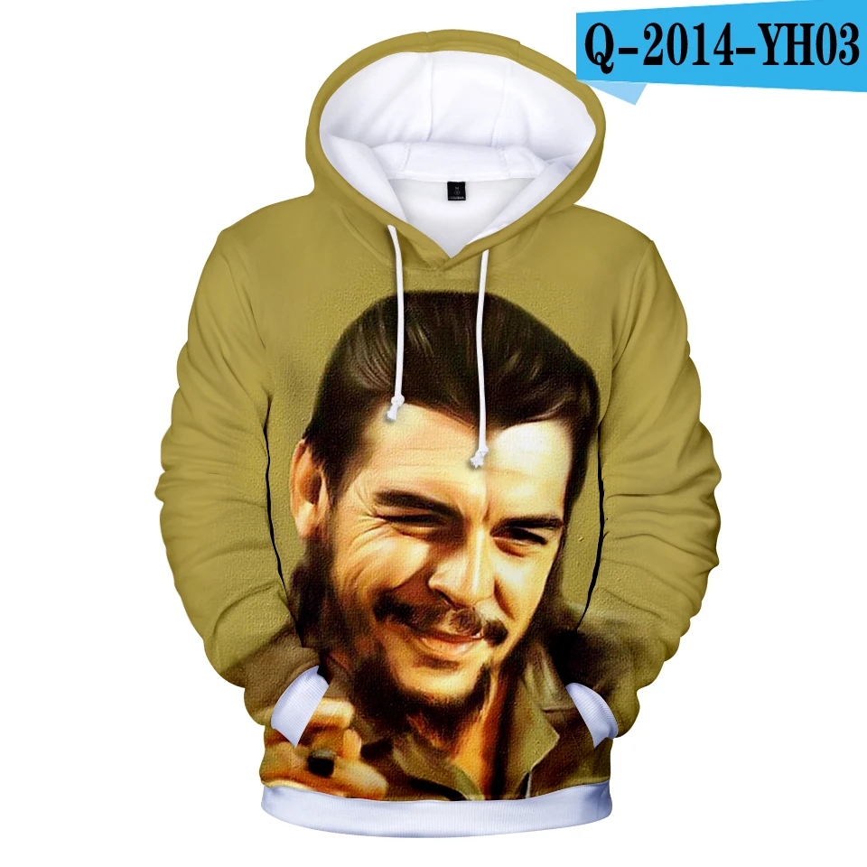 Che Guevara, 3D принт,, новые модные толстовки для женщин/мужчин, с длинным рукавом, повседневные толстовки с капюшоном, трендовая уличная одежда, толстовки - Цвет: Темно-серый