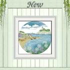 Остров пейзаж, морское побережье пляж diy картина считает Печать на холсте 14CT 11CT китайские наборы для вышивки крестиком наборы для вышивки