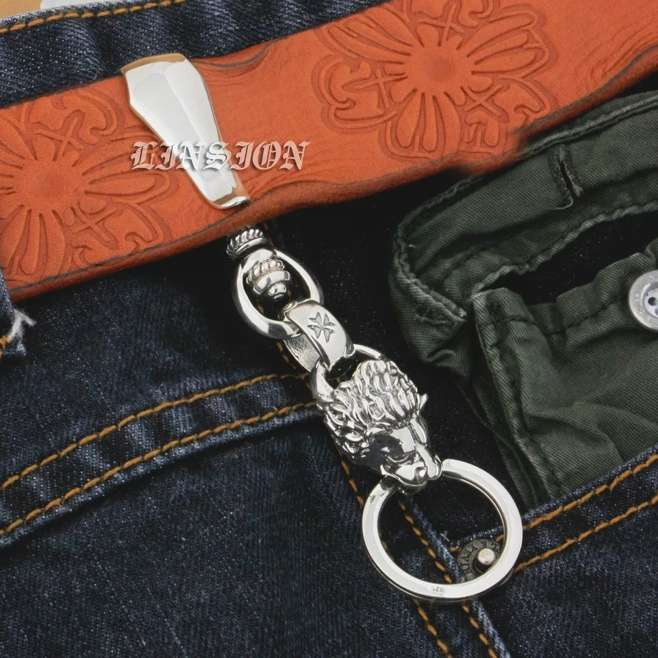 Огромный брелок для ключей в стиле панк Серебристый Брелок 9T021 |