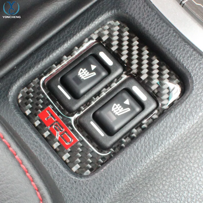 lsrtw2017 carbon fiber car seat heat control button trims for toyota 86 subaru brz 2012 2013 2014 2015 2016 | Автомобили и