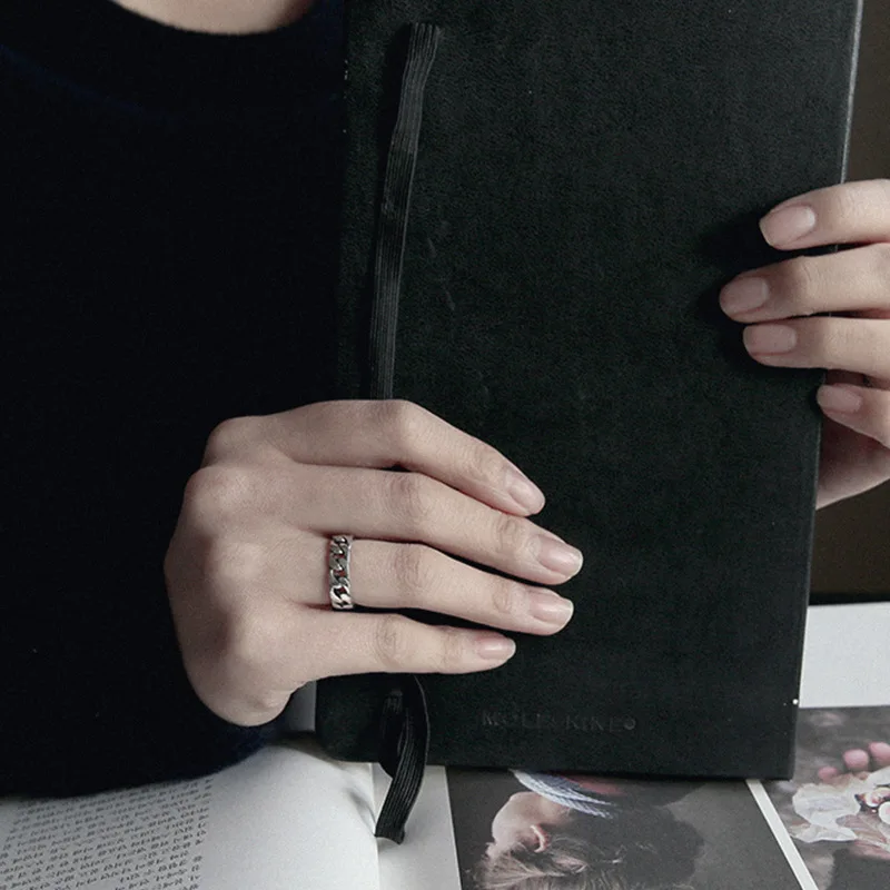 Женское Винтажное кольцо Flyleaf Открытое в форме старой цепи 2018 искусственное