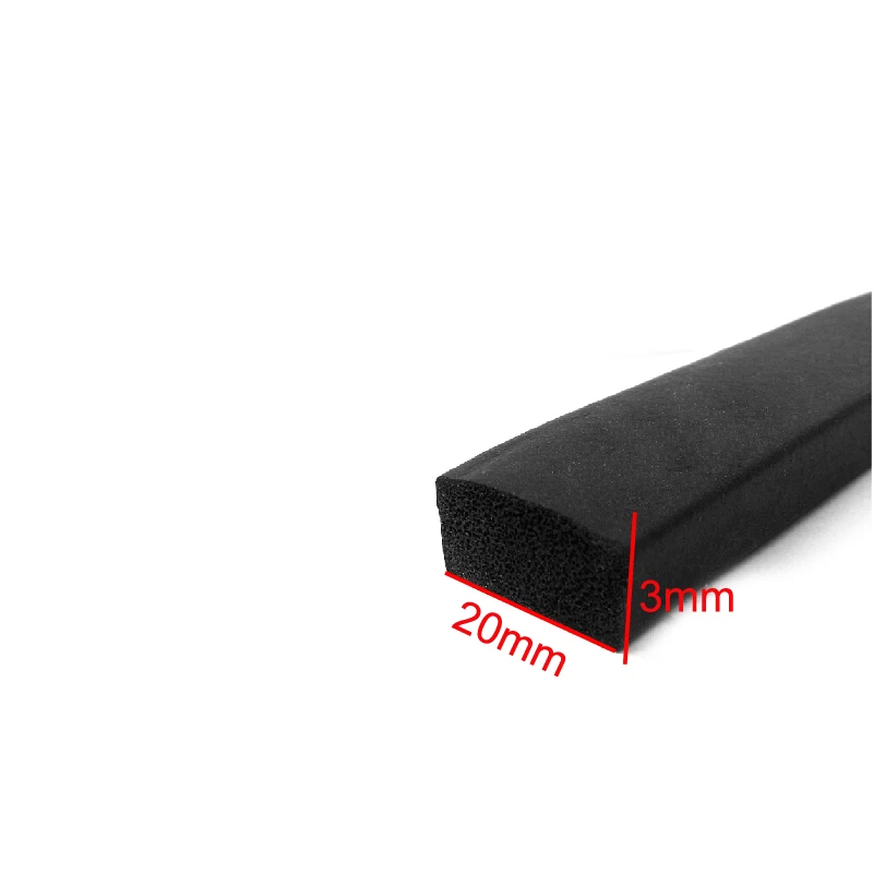 

3m x 20mm x 3mm self adhesive flat epdm rubber foam cabinet door window seal strip crashproof weatherstrip sound insulation