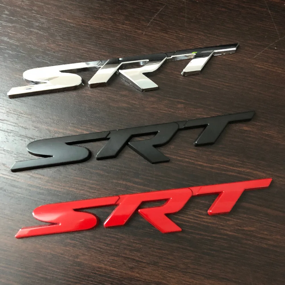1х черный красный хром SRT 3D металлический Автомобильный логотип боковая эмблема наклейка задний багажник значок наклейки стиль