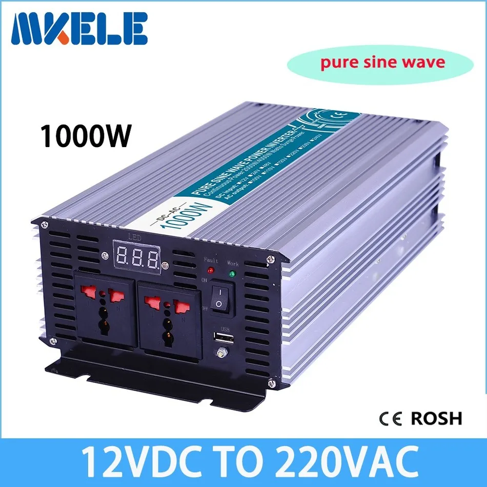MKP1000-122B Горячие шлаки! решетки чистая Синусоидальная волна 1000 Вт Инвертор 12 Вольт 220 вольт инвертор, 1000 Вт Солнечный инвертор invt инвертор