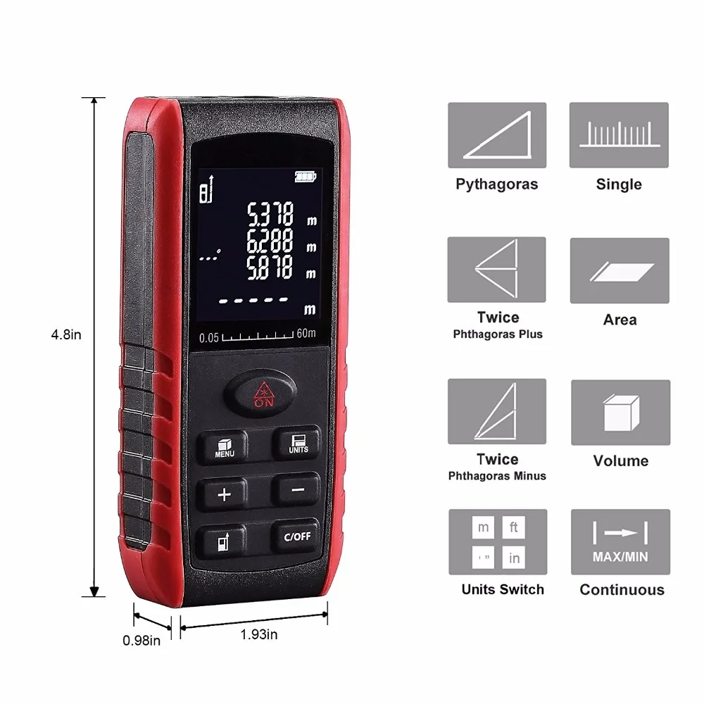 Dekopro LRE520 ручной лазерный дальномер 40 м 60 80 100 мини лента диапазон finder Diastimeter