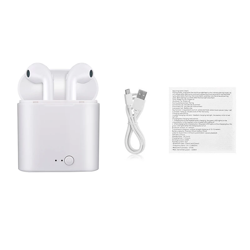 without package I7s Tws Bluetooth наушники, мини беспроводные наушники с зарядным устройством, спортивные наушники с громкой связью, беспроводная гарнитура для телефона xiaomi - Цвет: without package