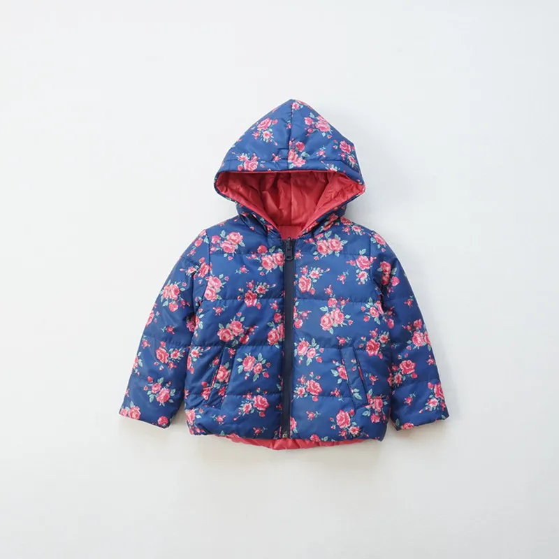 

1-6 years old baby girls winter coat jackets Kids flower double wear lightweight cotton coat jackets