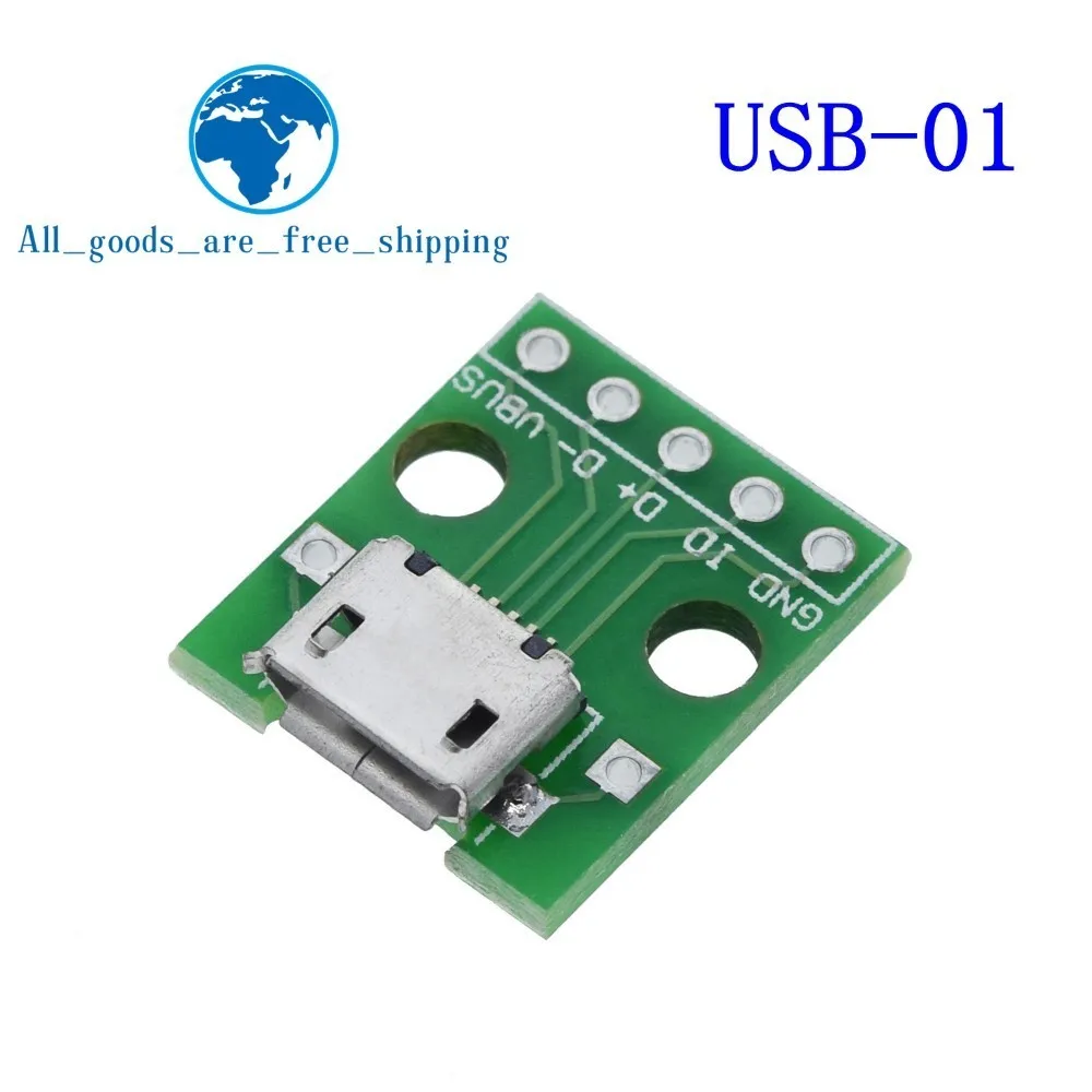 USB-01 10 шт. USB разъем/MINI MICRO USB для DIP адаптер 2,54 мм 5pin Женский Разъем b Тип USB2.0 Женский PCB конвертер USB-01 - Цвет: USB-01