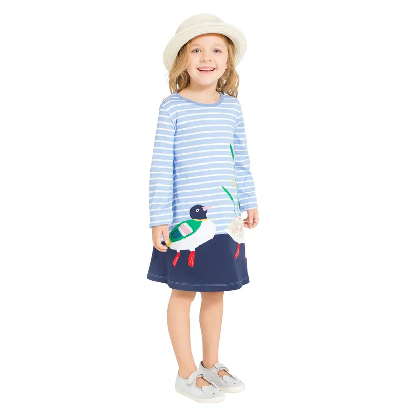 Children autumn Clothing Girls appliques dresses kids mandarin duck baby dress animals unicorn girls clothes 3-12T | Детская одежда и