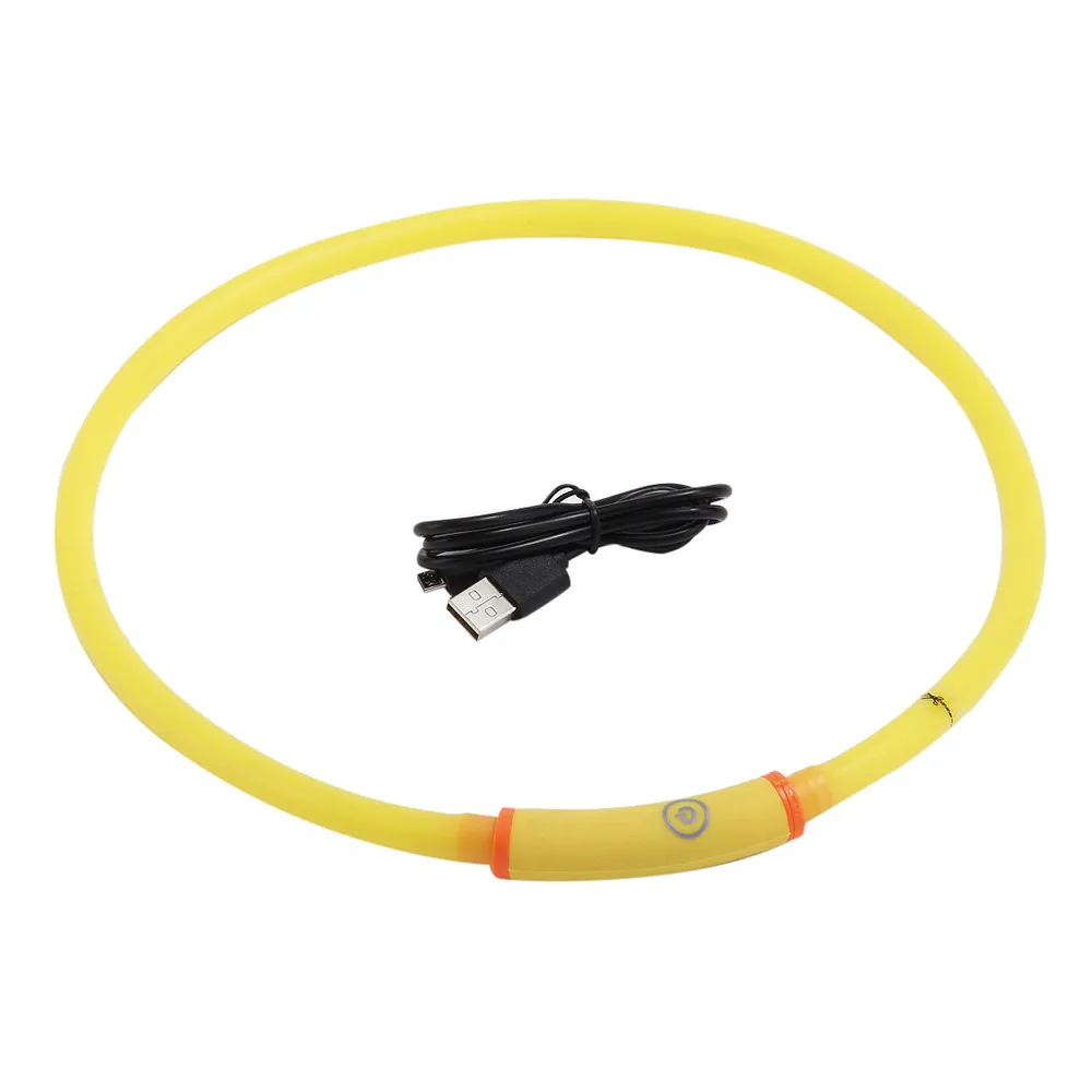 yellow Водонепроницаемый Перезаряжаемый USB ошейник для домашних животных светодиодный светящийся светильник для собак, кошек, ночная безопасность Micro usb зарядка для собак ошейник# A - Цвет: yellow