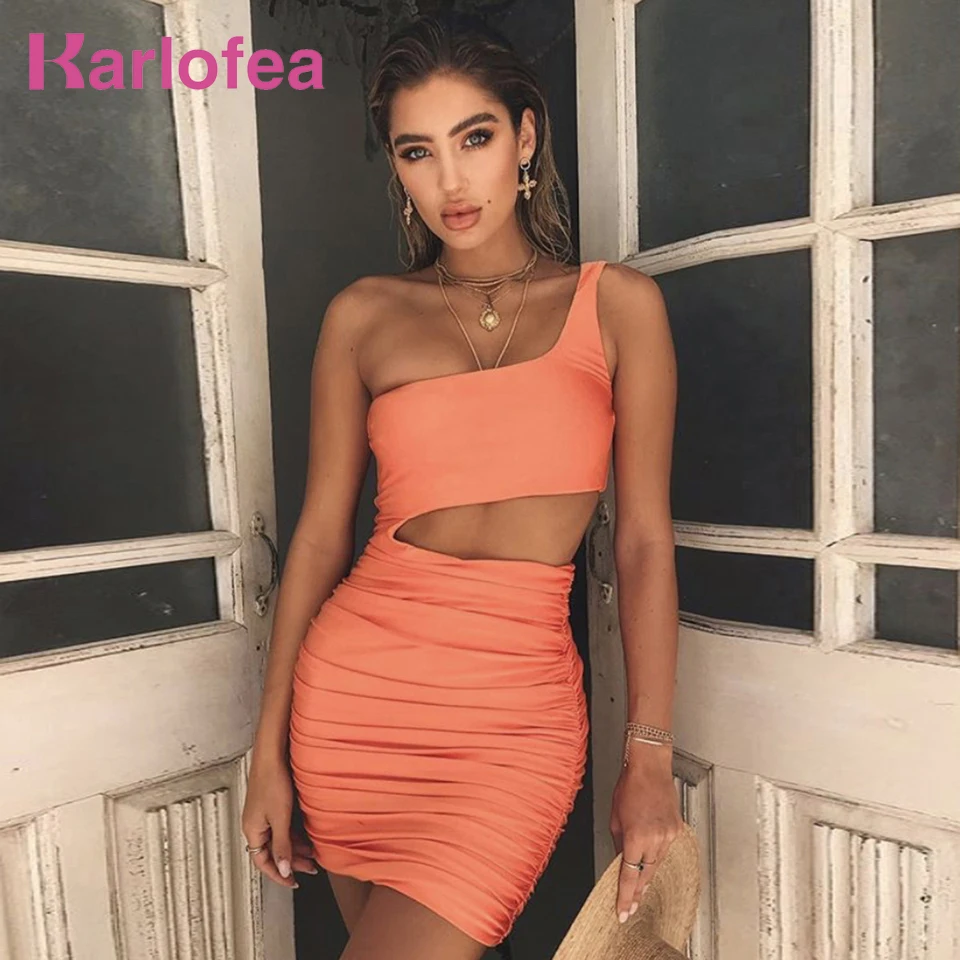 Karlofea Летнее мини платье с рюшами для женщин яркие цвета 2 слоя наряды сексуальная
