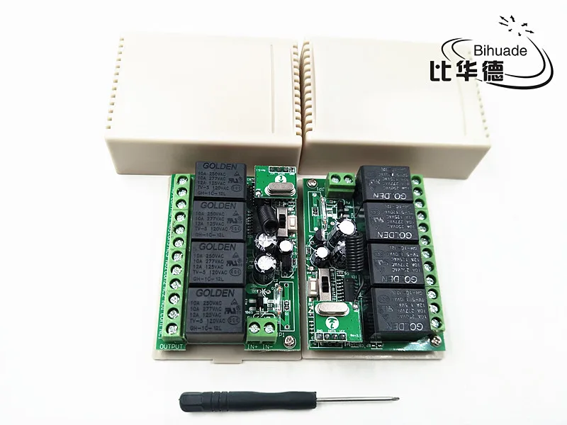 1PCS Universal Wireless Remote Control Switch DC 12V 4CH relay Receiver Module For 1527 learning code 433 Mhz Transmitter |