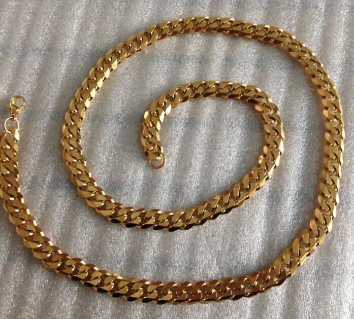 Мужское ожерелье из нержавеющей стали размер 5/8 мм на выбор Золотая цепь 8-36