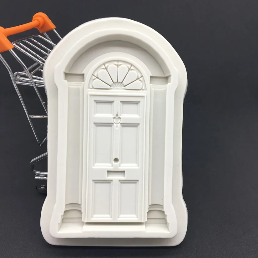 

Wholesale 10 Pcs/lot The Door Shape Cake Side 100% Platinum Silicone Sugarcraft Mould, Fondant Cake Decorating Tools