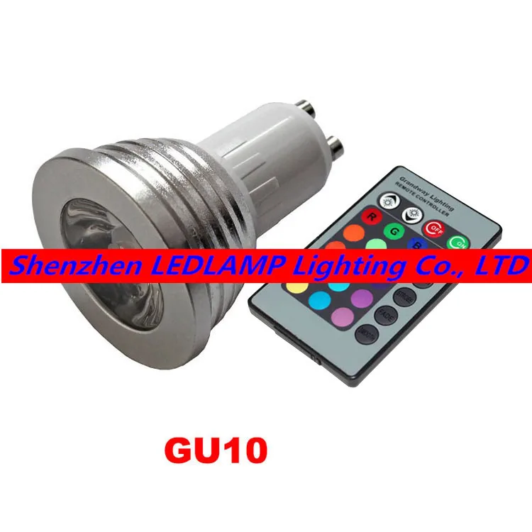 500 комплектов 3 Вт LED RGB прожектор изменяемый цвет Светодиодная лампа Точечный