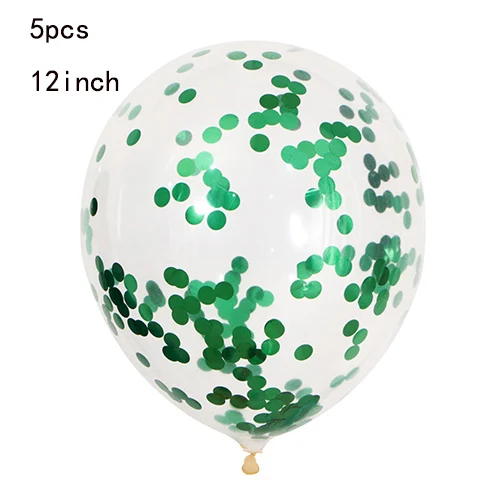 5pcs green Green Balloons Confetti balloons Set Chrome ballon Birthday deco Party Wedding Decoration Wedding Anniversary globals Metallic - Цвет: 5pcs green