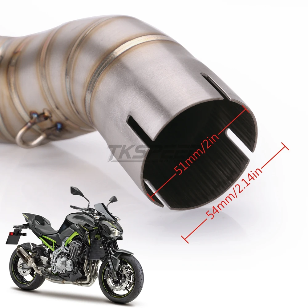 Выхлопная труба для мотоцикла средняя Kawasaki Z900 2017 2018 без выхлопной системы