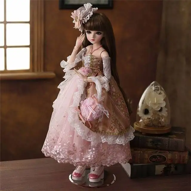 BJD кукла 1/3 коричневые глаза с BJD одежда парики обувь макияж ручной работы красивые игрушки силиконовая кукла реборн игрушка для детей - Цвет: could change eye