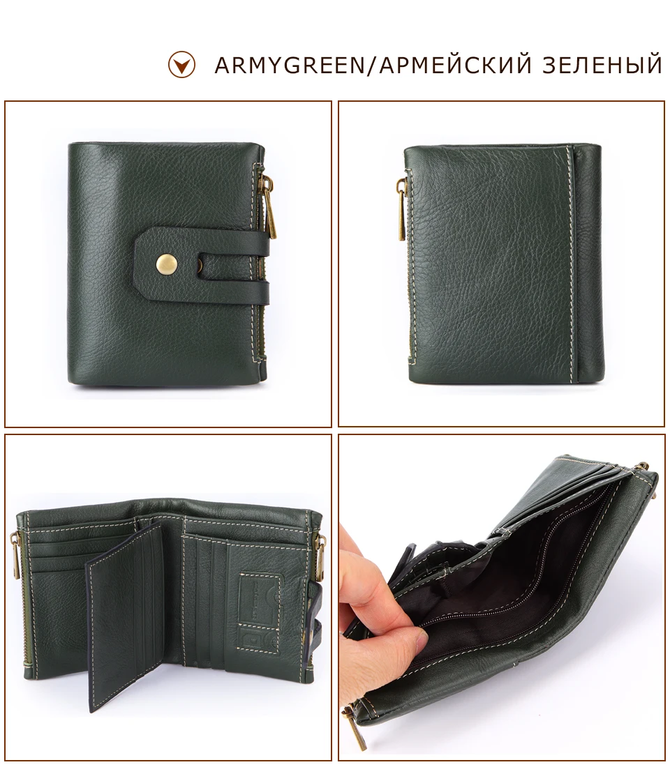 Muurdde, Женский кошелек из натуральной кожи, женские короткие кошельки, двойная молния, кошелек для монет, маленький ID держатель для карт, сумка для денег, Portomonee