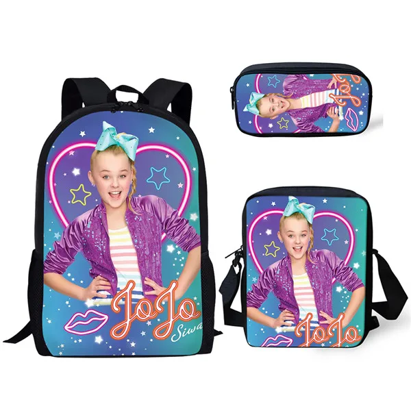 Thikin Jojo Siwa 3 шт./компл. Детские Модные школьные ранцы для мальчиков школьный рюкзак для подростков мальчиков девочек Детский рюкзак для книг - Цвет: CDZHL570CEK