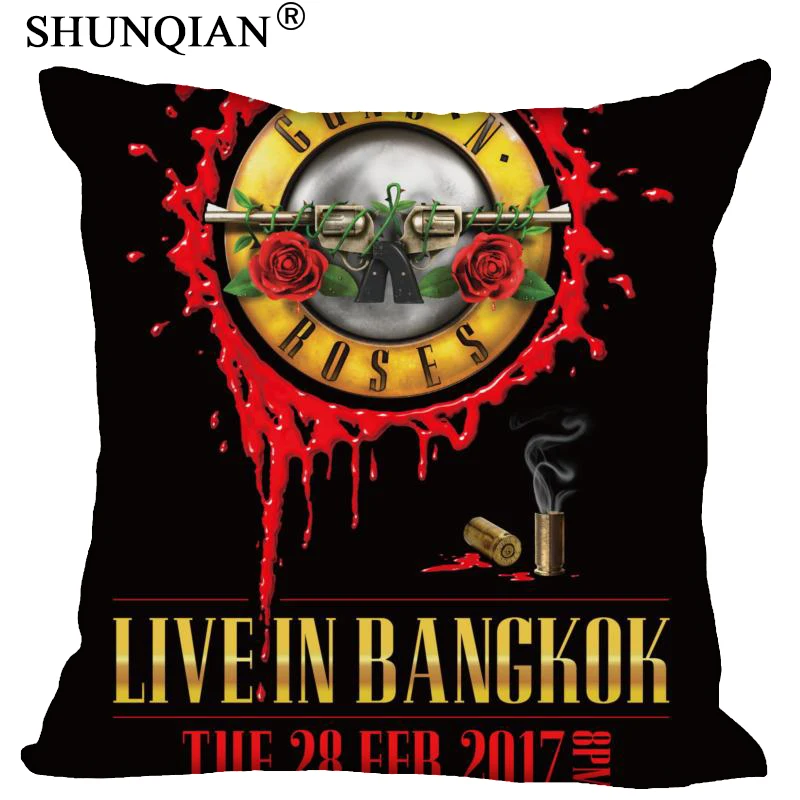 Пользовательские наволочки пистолеты N Roses квадратная Подушка на молнии крышка