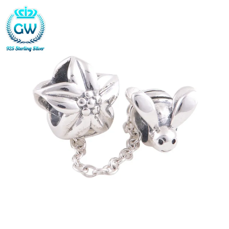 Звезда Би шарик натуральная 925 серебро Jewellery животного Шарм Fit Snake браслет-цепочка Марка gw Jewellery A002