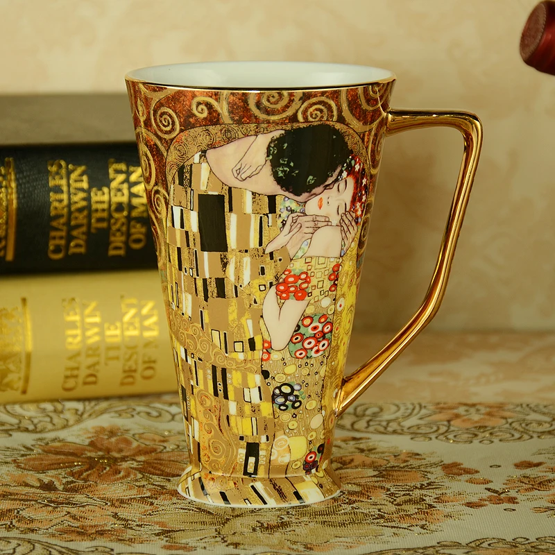 

European-style ceramic mug creative high-grade European coffee mug bone china office royal mug