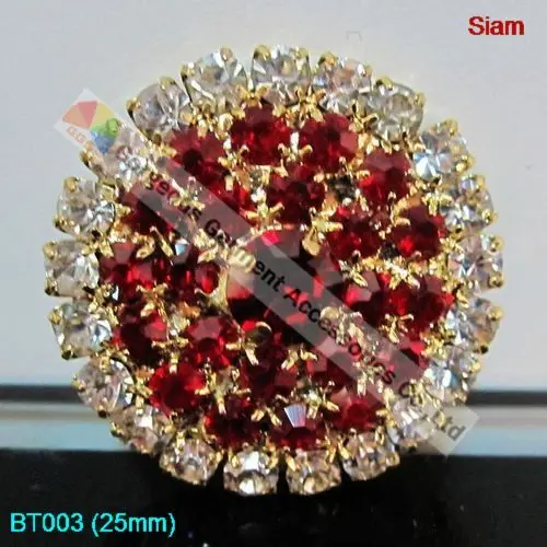 Круглая прозрачная пуговица с прозрачными стразами 25 мм золотого и серебряного