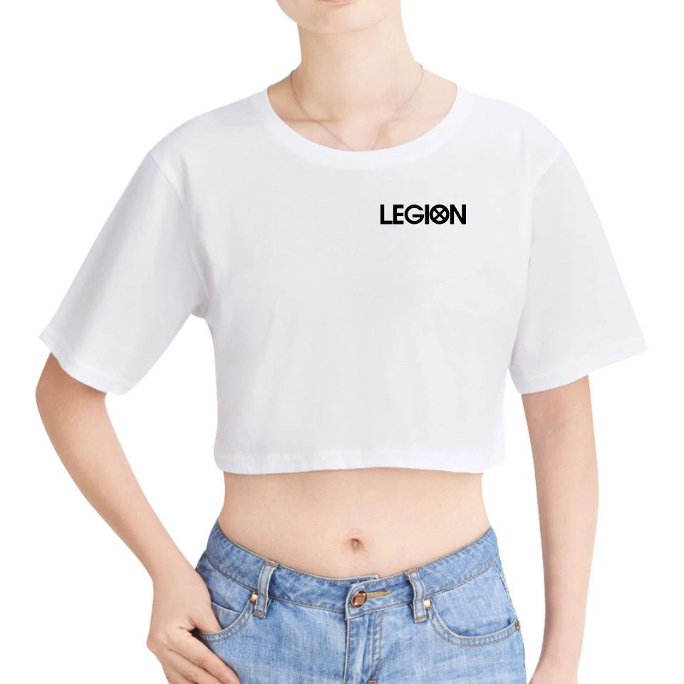 Женские укороченные топы с принтом Legion 2D летние футболки коротким рукавом Новое