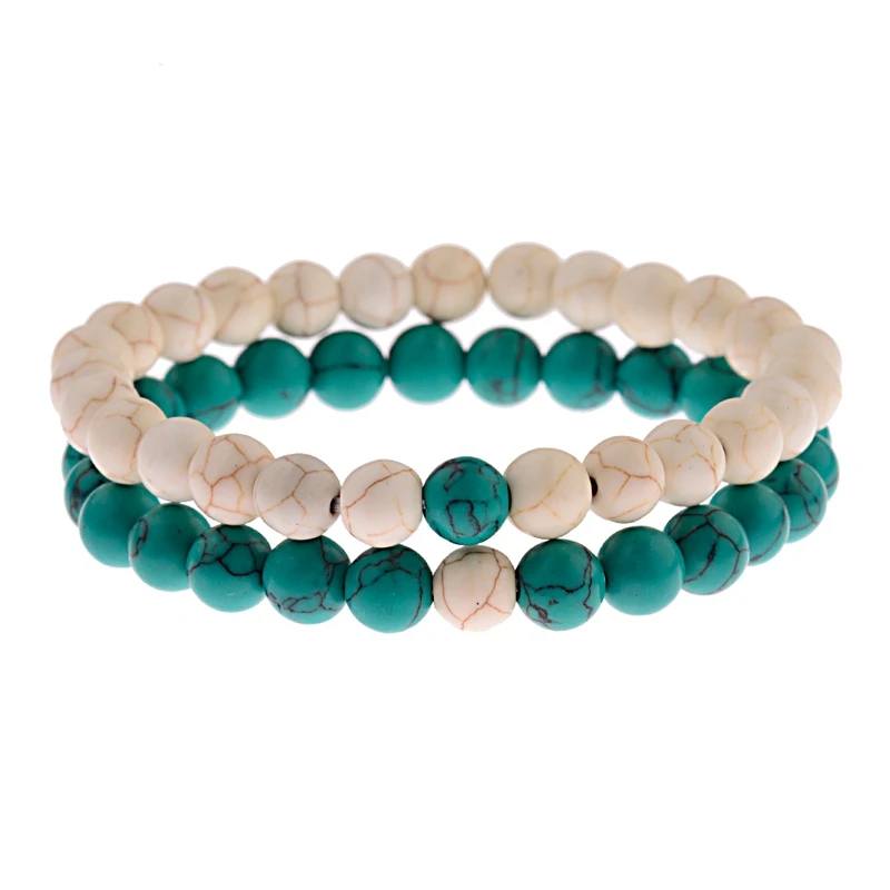 2 шт./компл. модные пары расстояние браслет для мужчин Классический Натуральный Камень Инь Ян бисерные браслеты для женщин лучший друг Pulseras