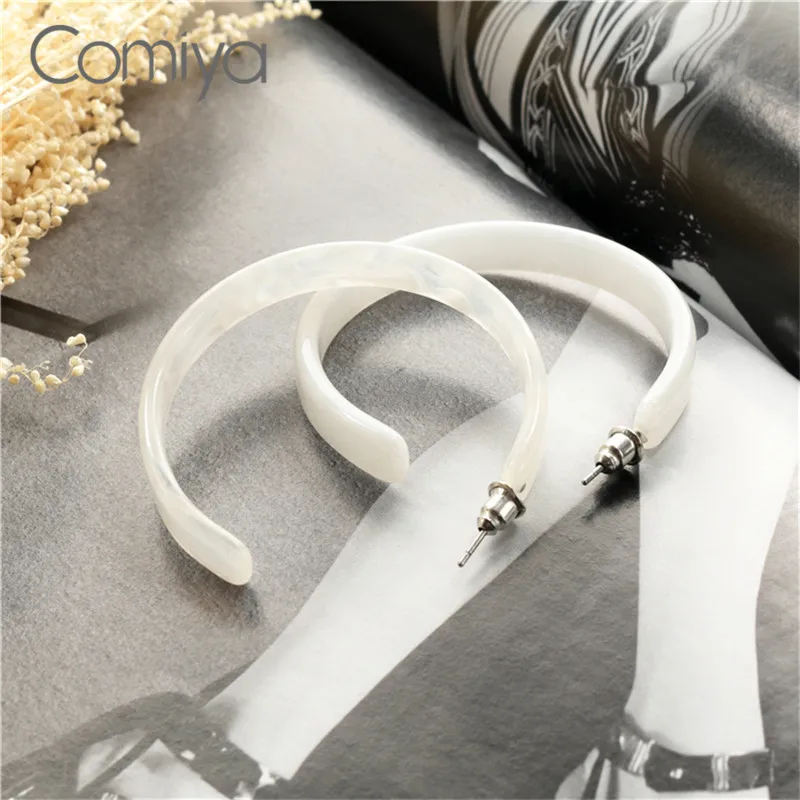 Comiya очаровательные Висячие серьги для женщин белые акриловые Aros Feminino бижутерия