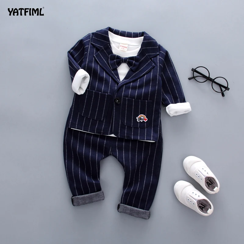 YATFIML/Детский костюм из 3 предметов; Весенний костюм джентльмена для мальчиков; Праздничная детская одежда для свадьбы; элегантные вечерние костюмы для мальчиков