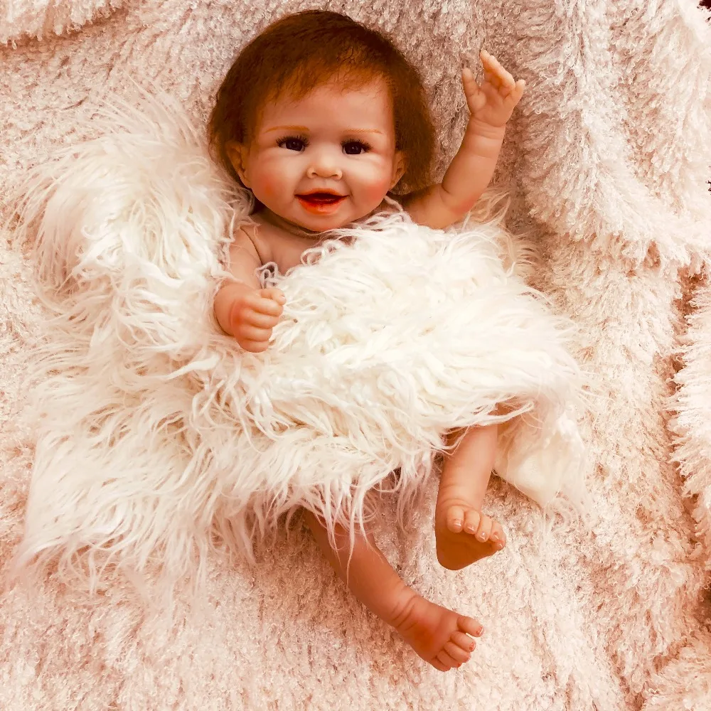 Сладкая улыбка девочка Reborn Baby Doll 20 дюймов силиконовые виниловые реалистичные