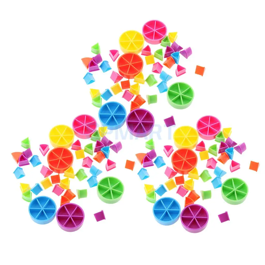 

Pack of 126 Pieces Trivial Pursuit Game Pieces Pie Wedges Parts Learning Math Fractions Kids DIY Toy Gift